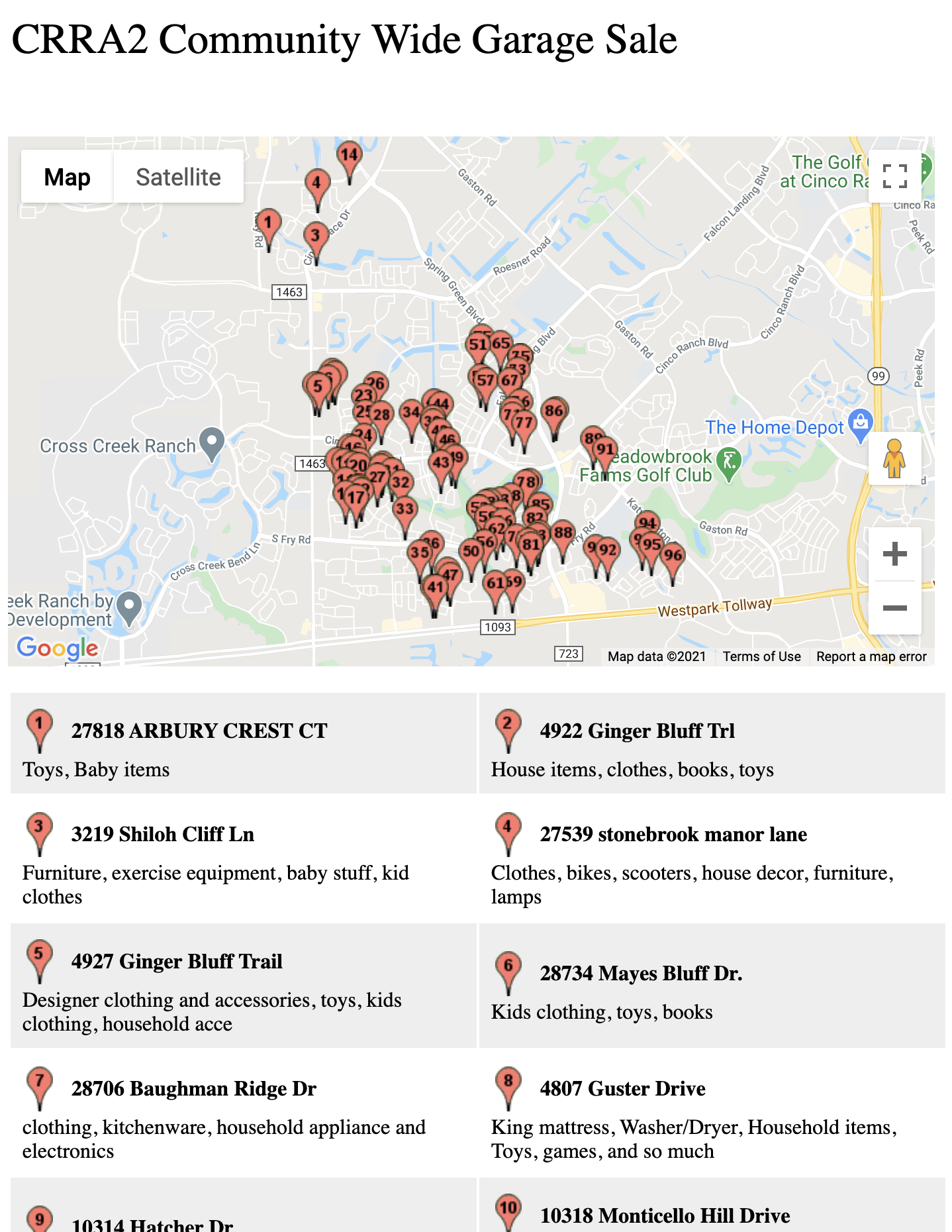 Community Sale Tools – Yard Sale Treasure Map